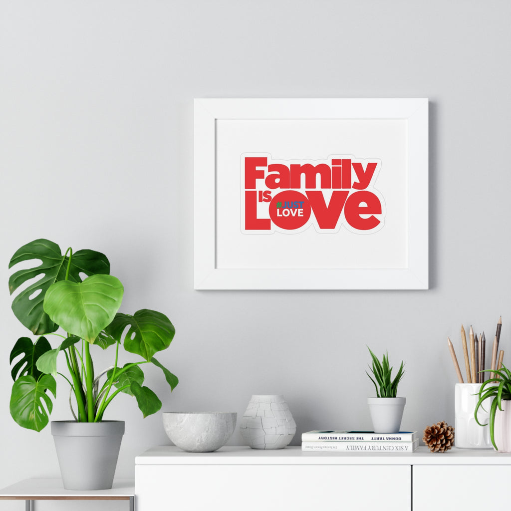 Framed Poster - "Family Is Love" Retro Typography Wall Art