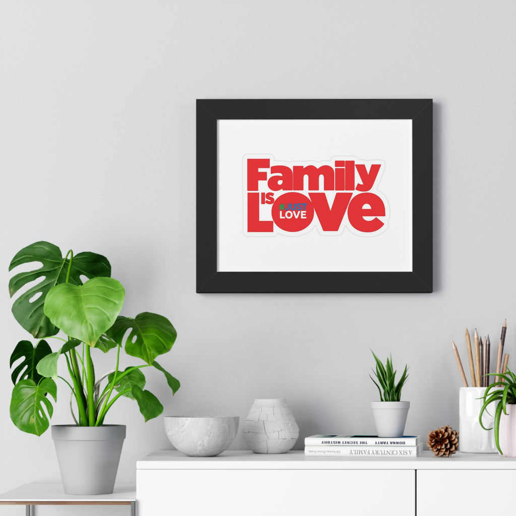 Framed Poster - "Family Is Love" Retro Typography Wall Art